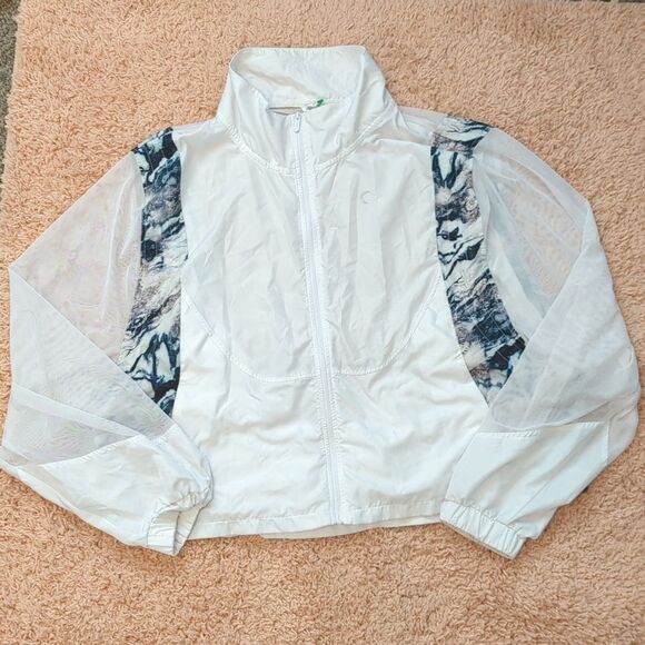 ZYIA Jackets & Blazers - Zyia Active Marble White Mesh Lightweight Windbreaker Jacket‎ XXL